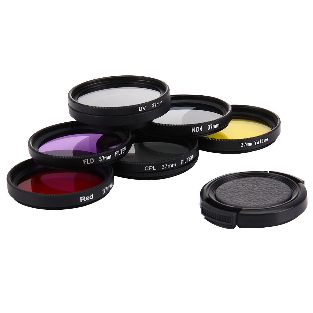 JUNESTAR 7 in 1 Proffesional 37mm Lens Filter & Lens Protective Cap for GoPro HERO4 / 3+ / 3 Sport Action Camera