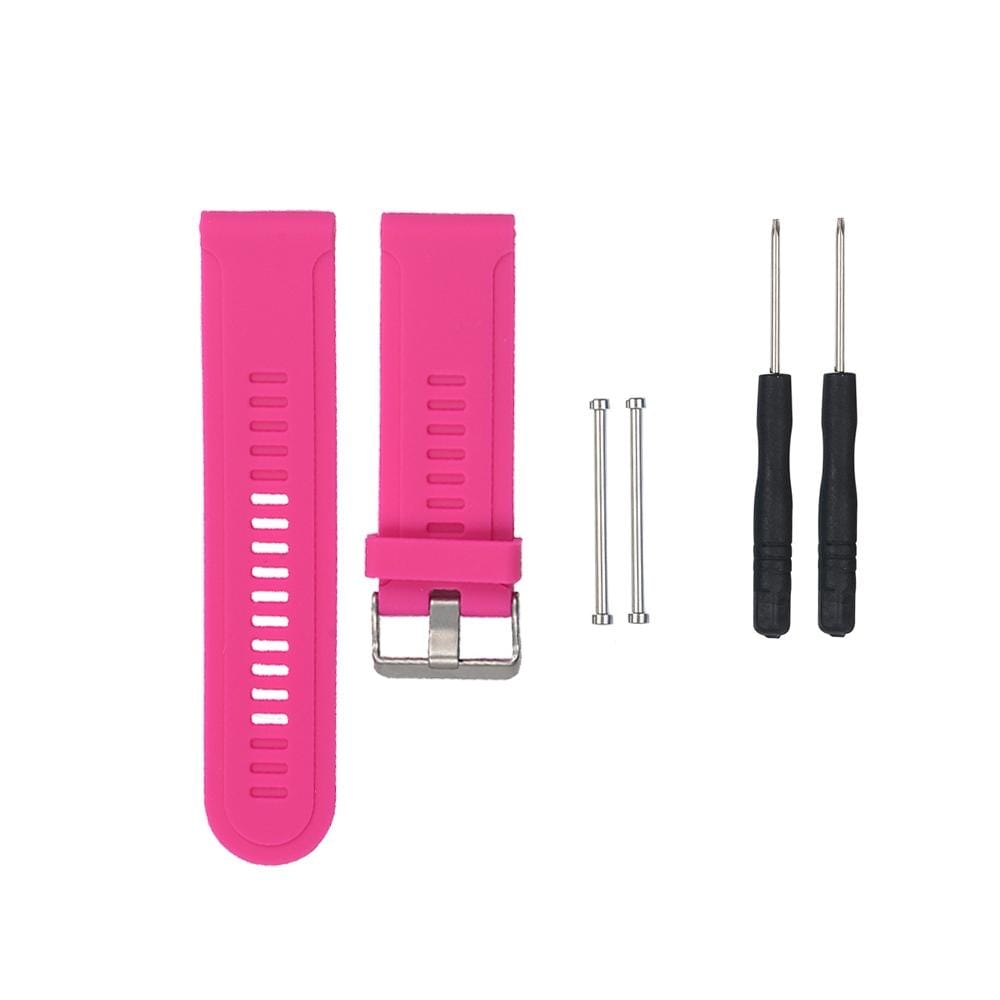 For Garmin Fenix3 HR Silicone Replacement Wrist Strap Watchband (Rose Red)