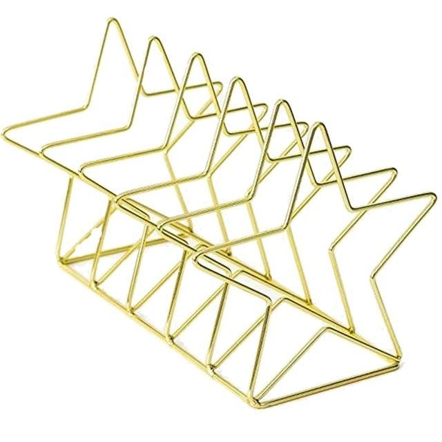 Gold S Shape Electroplated Bookend Desk Organizer Desktop Office Home Bookends Book Holder Book Stand Creative Bookshelf (Gold)