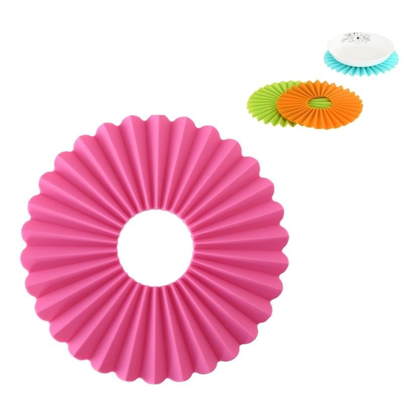 Folding Silicone Placemat High Temperature Resistant Non-slip Dishes Thickening Heat Insulation Pad Coaster (Rose Red)