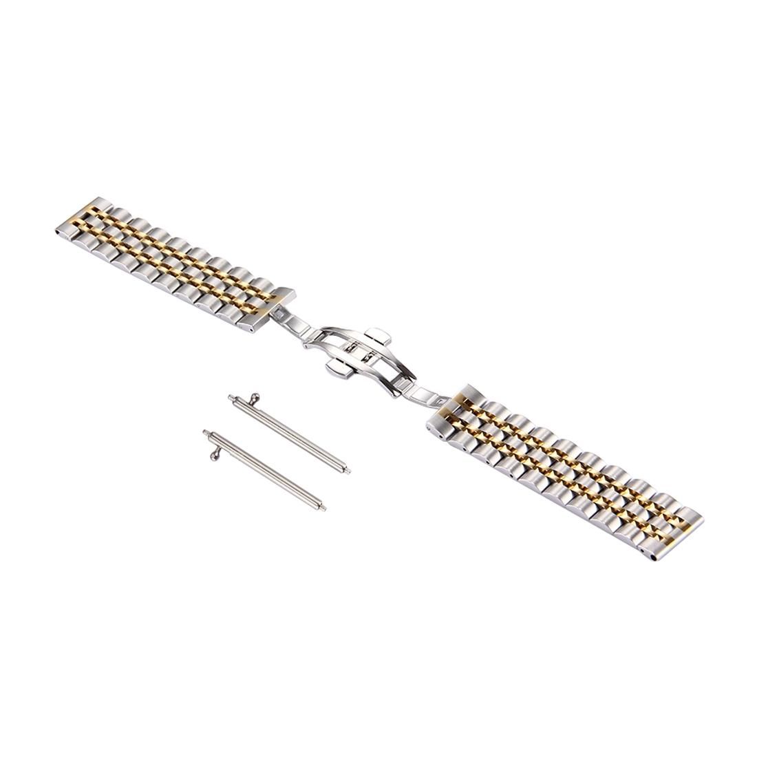For Samsung Gear S3 Classic Smart Watch Hidden Butterfly Buckle 7 Beads Stainless Steel Watchband (Style1)