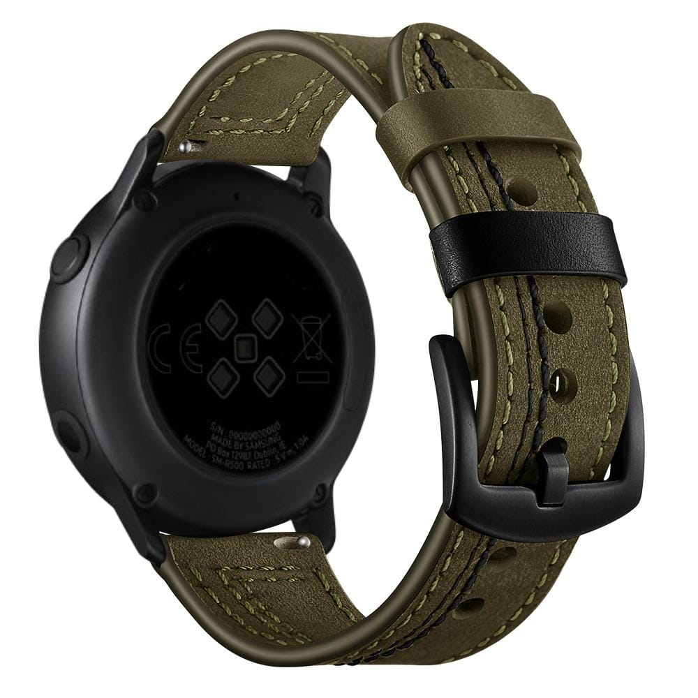 22mm For Huawei Watch GT2e / GT2 46mm Zigzag Leather Strap (Green)