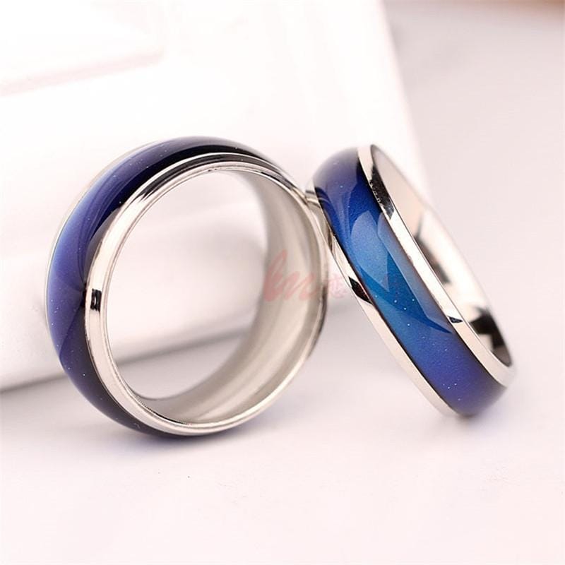 10 PCS Fine Jewelry Mood Ring Color Change Emotion Feeling Mood Ring Changeable Band Temperature Ring, Ring Size:18mm