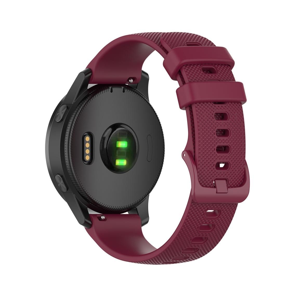 20mm Silicone Strap For Huami Amazfit GTS / Samsung Galaxy Watch Active 2 / Gear Sport (Wine red)