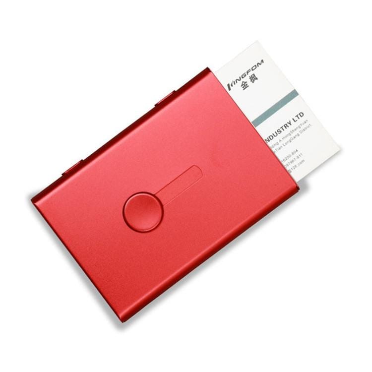 Metal Portable Push Card Case Ultra-thin Frosted Light Business Card Packing Box (Black)