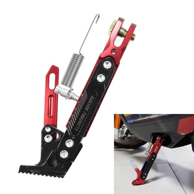 Motorcycle Modified Aluminum Alloy Side Tripod Adjustable Pedal Holder (Red)