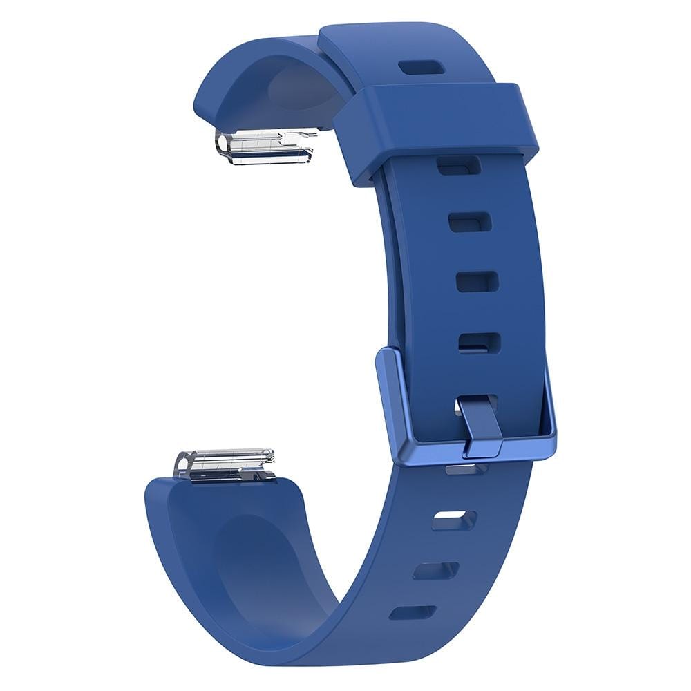 For Fitbit Inspire / Inspire HR Glossy Surface Silicone Replacement Wrist Strap Watchband, Size:L (Dark Blue)