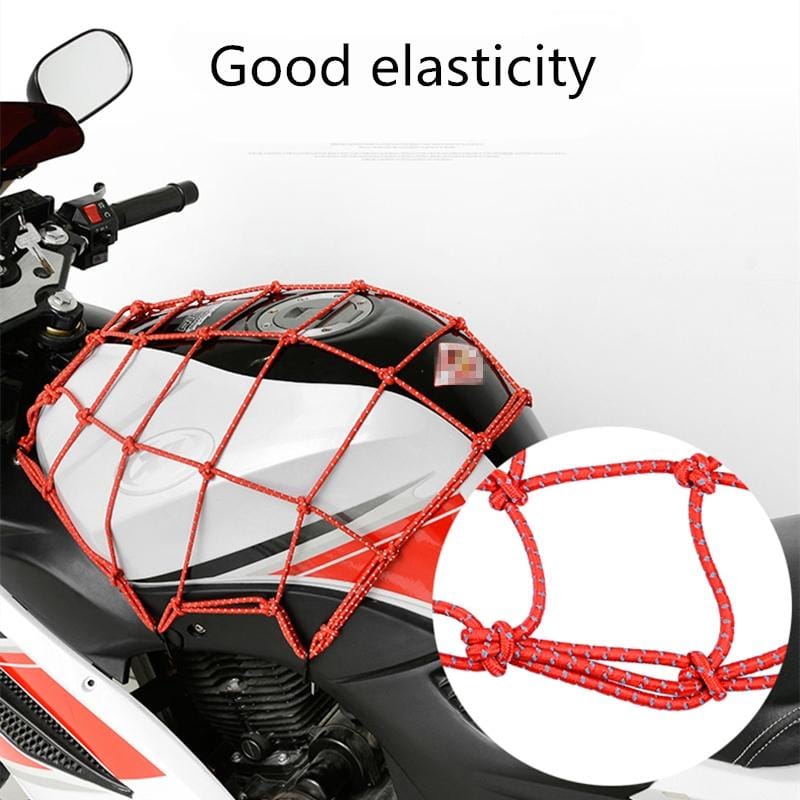 Motorcycle Reflective Helmet Net Fuel Tank Fix Net, Size: 30 x 30cm (Red)