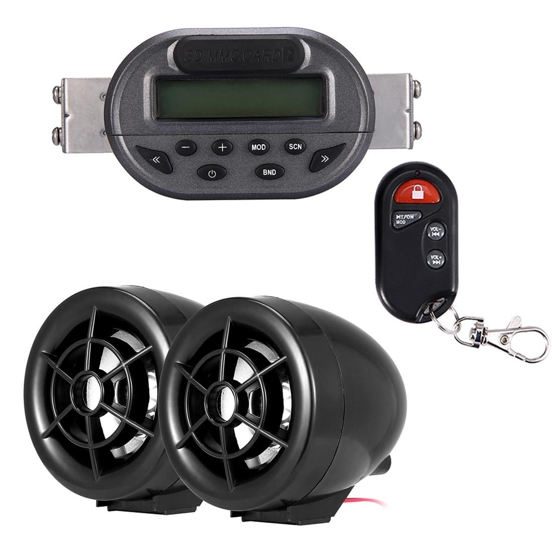 FEYCH MTF-005 Motorcycle Audio Anti-theft Alarm Guard with FM Radio MP3 Player and USB Mobile Charge (Black)
