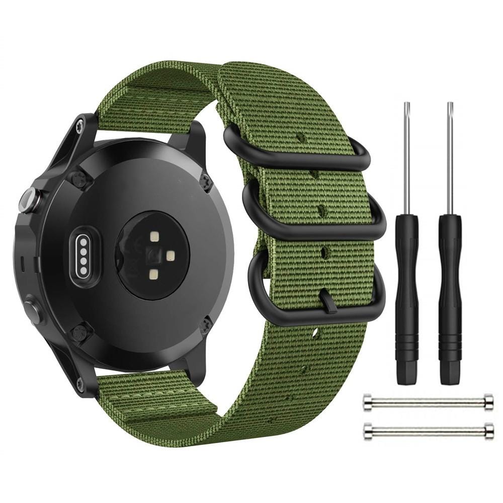For Garmin Fenix 3 / 5X Universal 26MM Three-ring Nylon Watchband (Army Green)