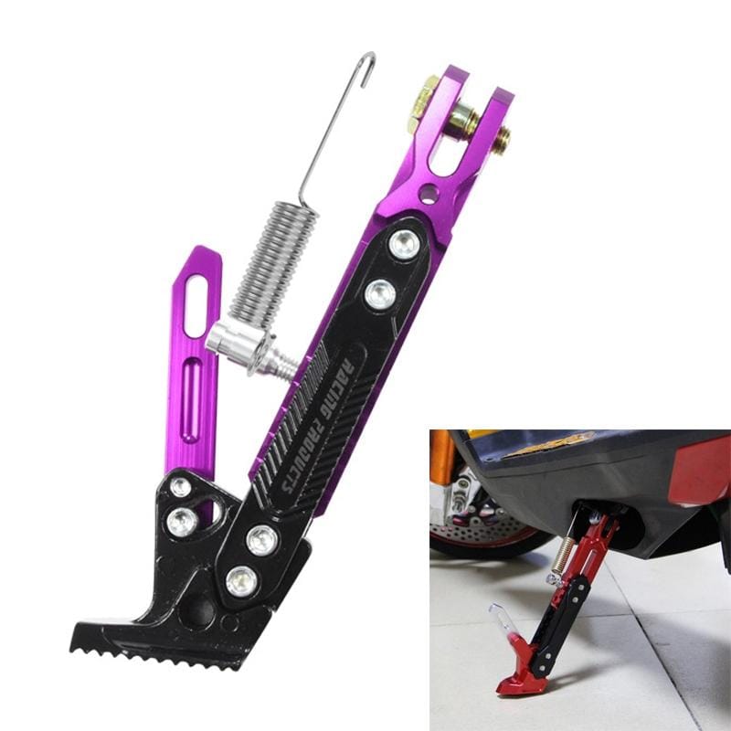 Motorcycle Modified Aluminum Alloy Side Tripod Adjustable Pedal Holder (Purple)