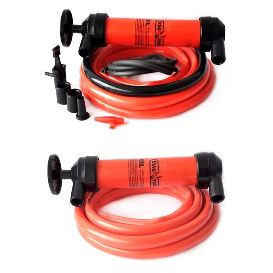 Manual Oil Pumping Pipe for Car Oil Transfering Oiling pumping Liquid Water Chemical Transfer Inflatable Pump (Red)