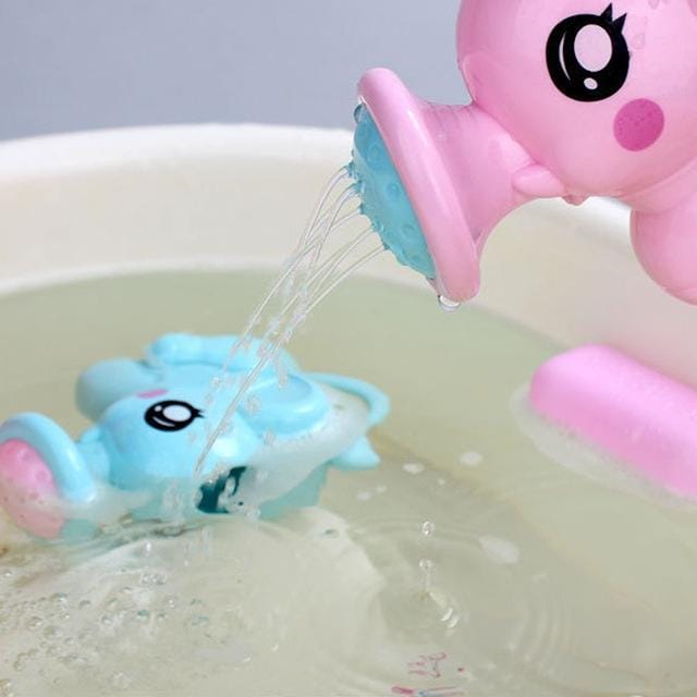 Baby Bath Toys Plastic Elephant Shape Animal Bathroom Water Spray Toy for Children Shower Swimming (Pink)