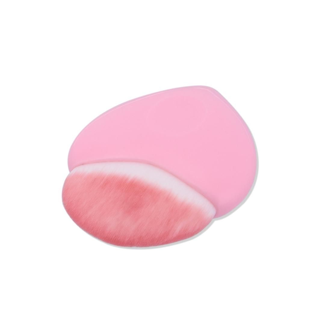 Heart Style Plastic Handle Round Flame Head Makeup Brush Cosmetic Foundation Cream Powder Blush Makeup Tool
