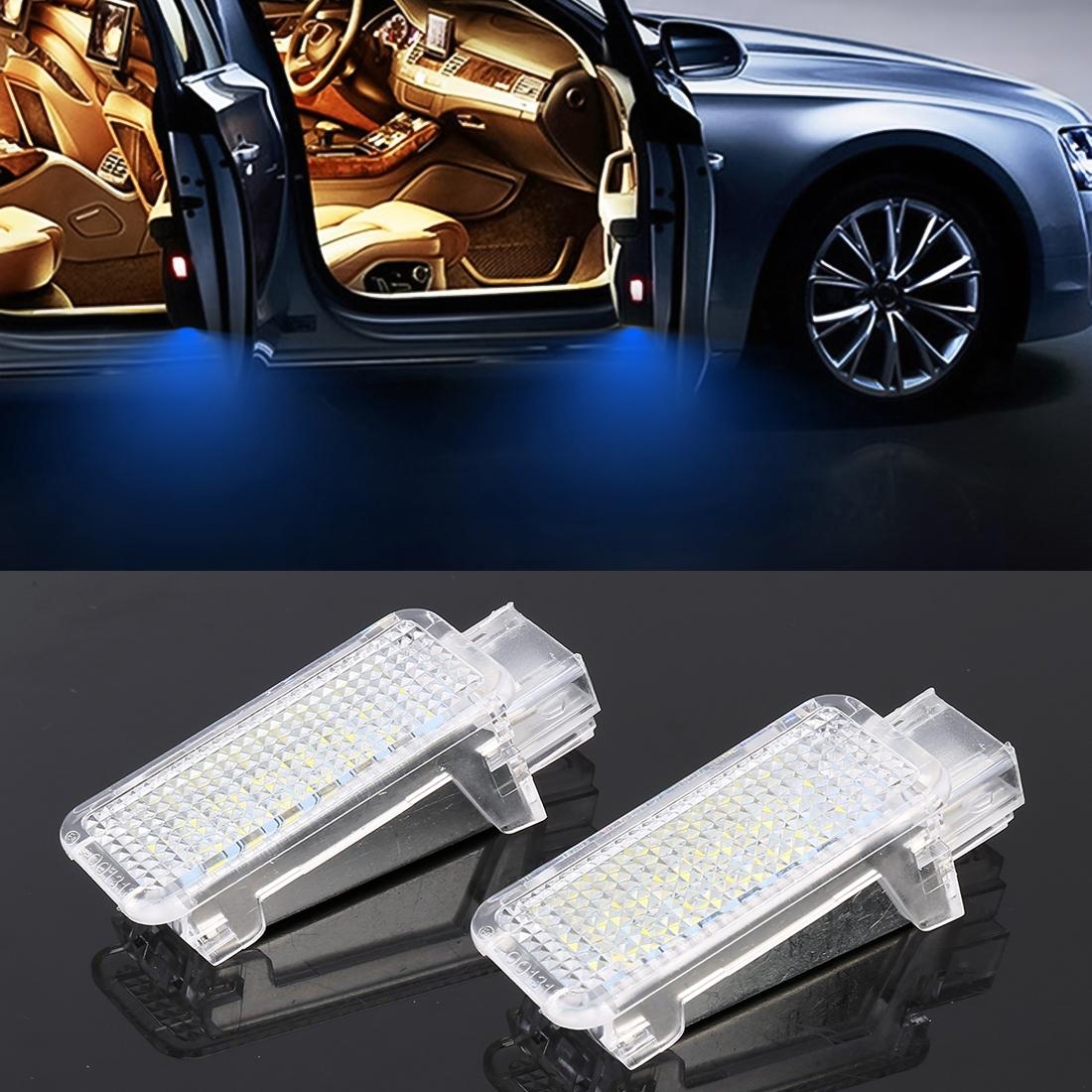 2 PCS LED Car DC 12V 1.5W Door Lights Lamps for Audi / Volkswagen (Blue Light)
