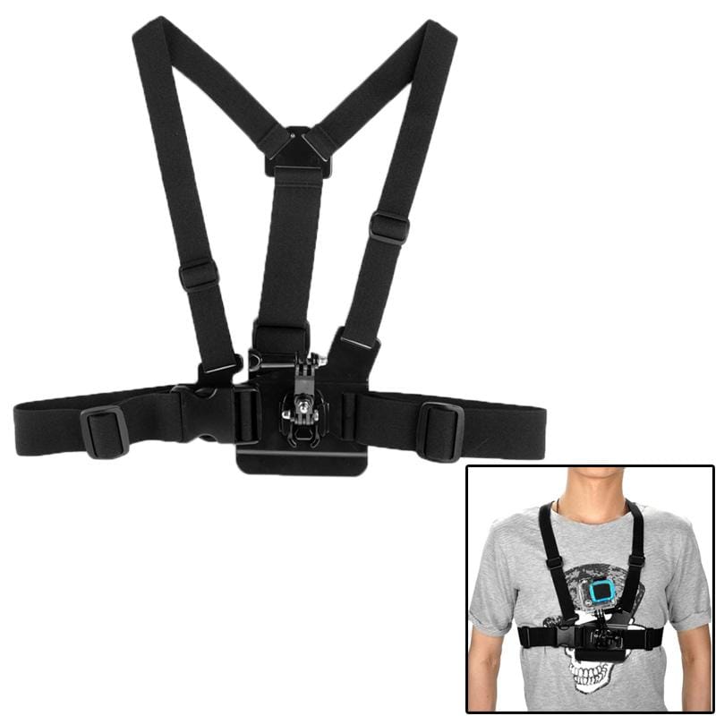 ST-25 Adjustable Body Chest Strap Mount Belt Harness with Buckle Bracket Screw for GoPro  NEW HERO /HERO6   /5 /5 Session /4 Session /4 /3+ /3 /2 /1, Xiaoyi and Other Action Cameras (Black)