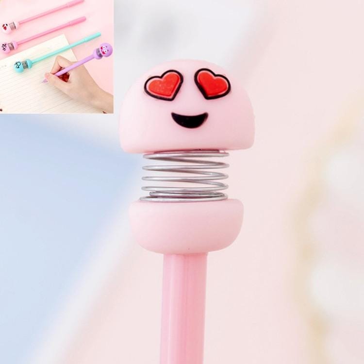 20 PCS Creative Expression Spring Doll Gel Pen Cartoon Bounce Doll Water Pen, Specification:Nib 0.38mm (Heartbeat)