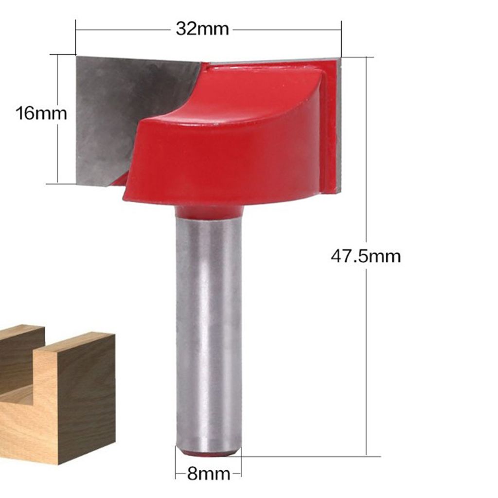 8mm Shank Cleaning Bottom Milling Cutter Router Bit Woodworking 32mm
