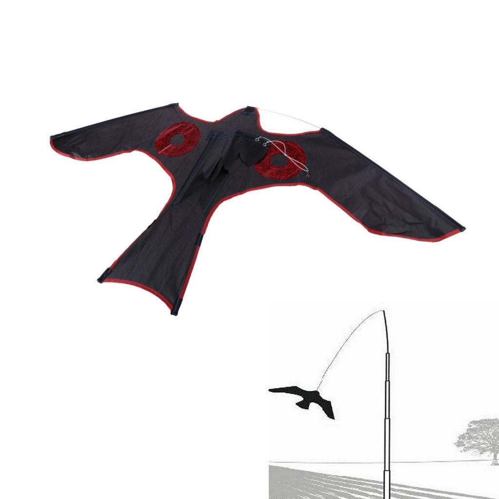 Bird Scarer Reflective Red Eyes Flying Hawk Kite Crops Protector for Garden