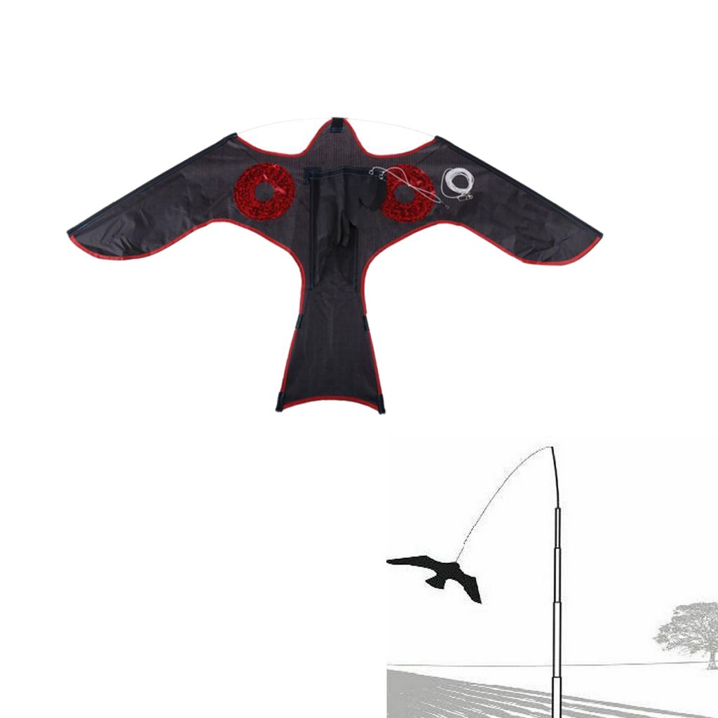 Bird Scarer Reflective Red Eyes Flying Hawk Kite Crops Protector for Garden