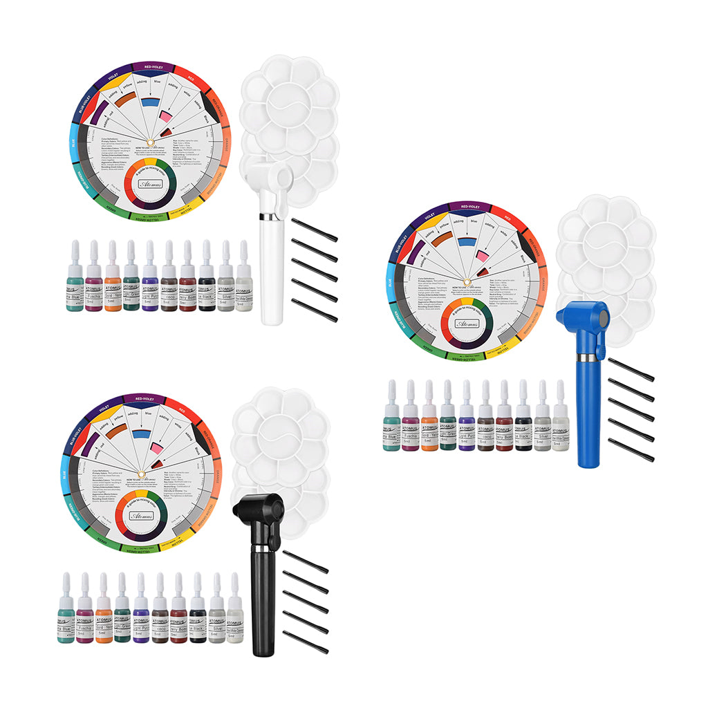 19pcs Tattoo Pigment Mixer Ink Agitator Sticks Color Mixing Guide Palette White