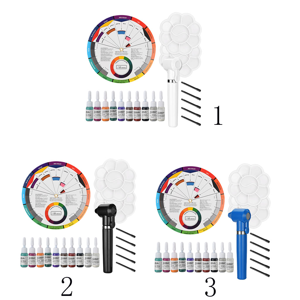 19pcs Tattoo Pigment Mixer Ink Agitator Sticks Color Mixing Guide Palette White