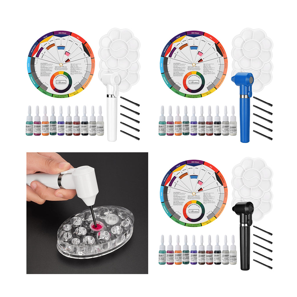 19pcs Tattoo Pigment Mixer Ink Agitator Sticks Color Mixing Guide Palette White