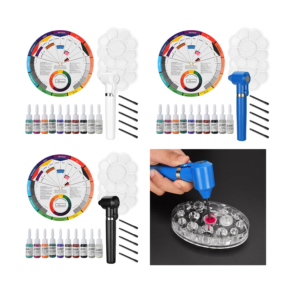 19pcs Tattoo Pigment Mixer Ink Agitator Sticks Color Mixing Guide Palette White