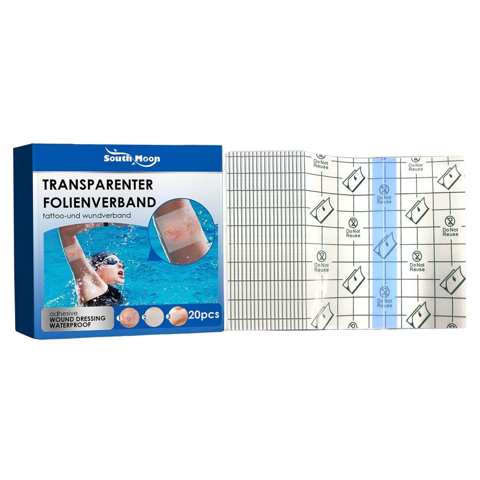 20Pcs Transparent Stretch Adhesive Bandage Anti Allergic Scars for Swimming