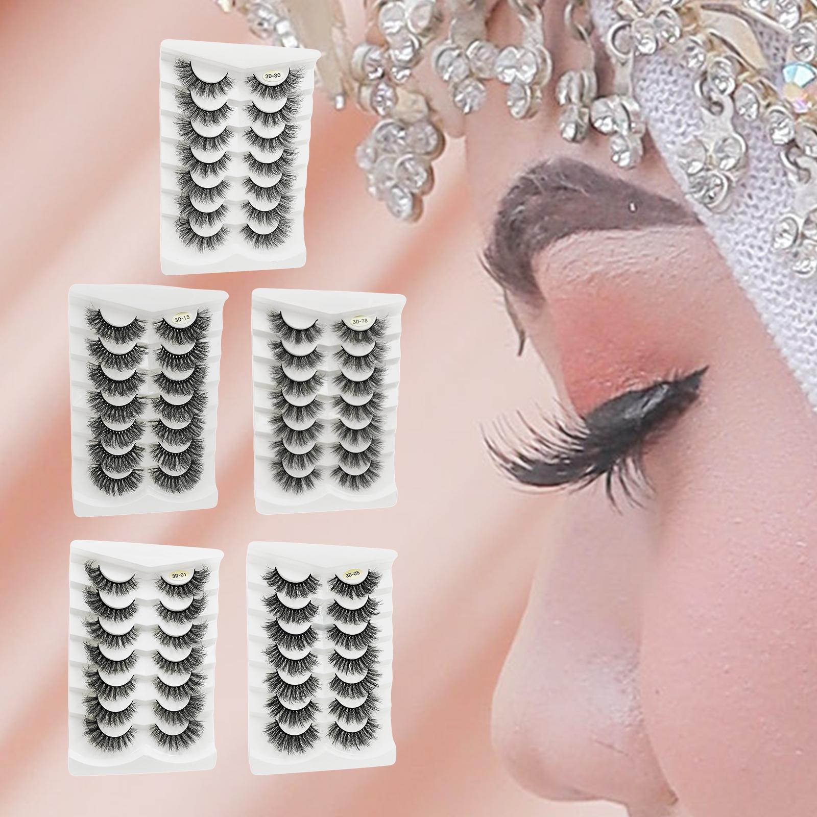 14 Pieces False Eyelash Suit Comfortable for Eyelash Extension Make up A