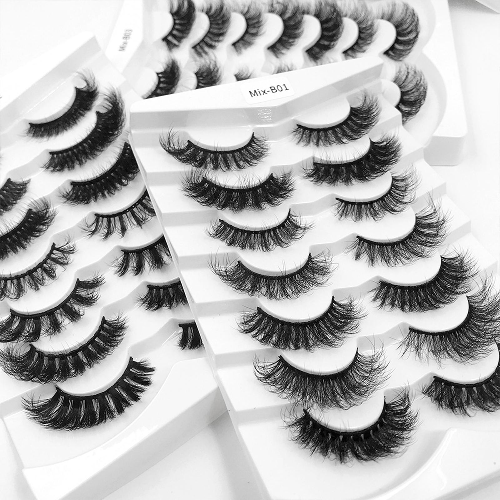 14 Pieces False Eyelash Suit Comfortable for Eyelash Extension Make up A
