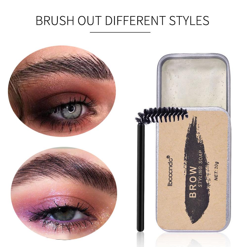 20G W/ Brush Natural Kit Long Lasting Eyebrow Soap Wax for Beauty Women