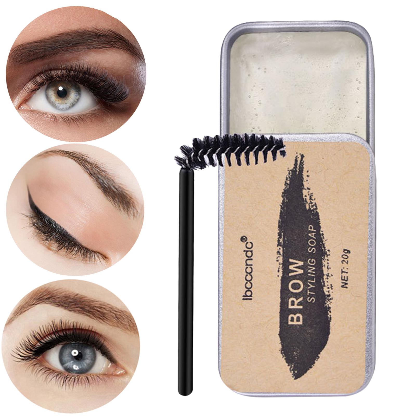 20G W/ Brush Natural Kit Long Lasting Eyebrow Soap Wax for Beauty Women