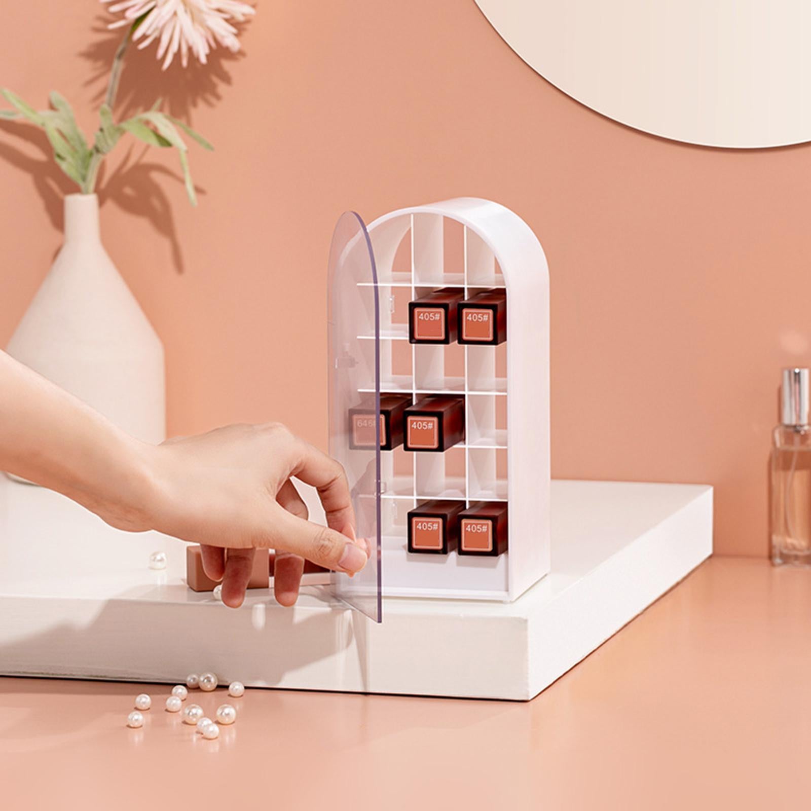 18 Grids Lipstick Holder Lip Gloss Holder Organizer Storage for Lipsticks White