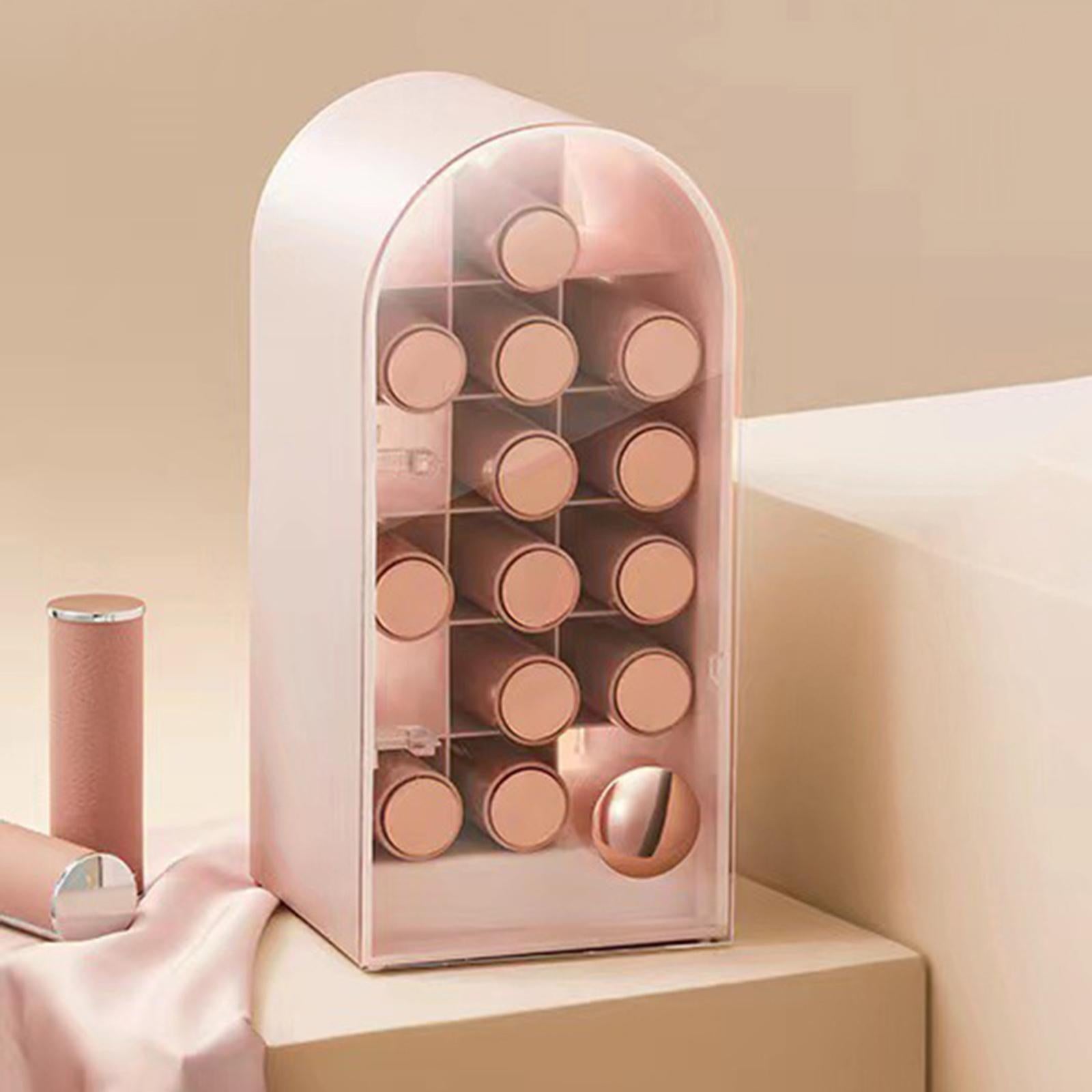 18 Grids Lipstick Holder Lip Gloss Holder Organizer Storage for Lipsticks Pink