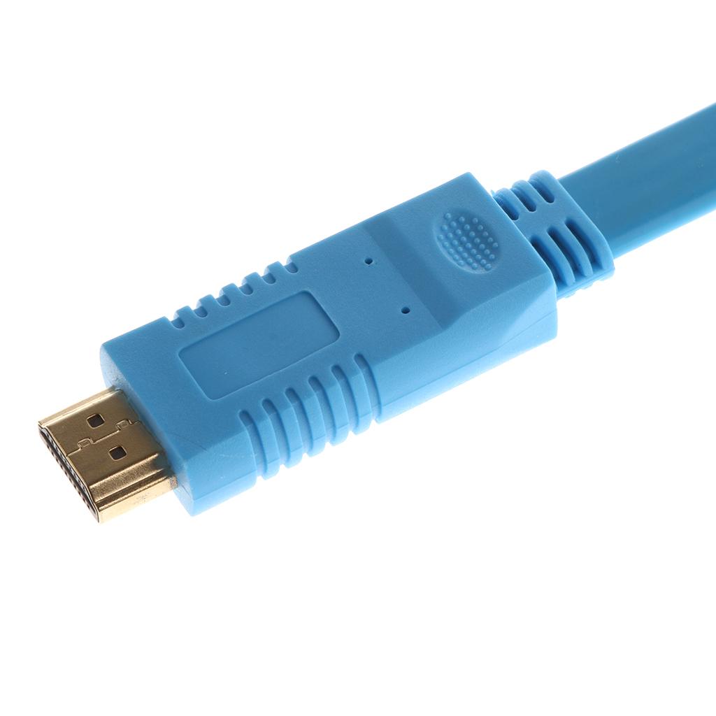 15cm/5.9inch HD 1080P HDMI Male to VGA Connector Adapter for HDTV Blue