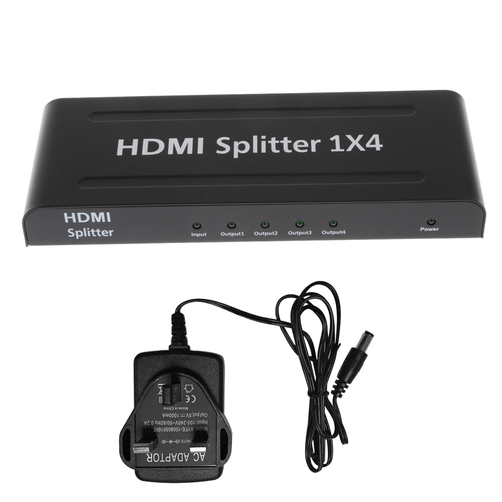 1x4 HDMI Divider Supports Full HD 4Kx2K and 3D Resolution Fits UK power