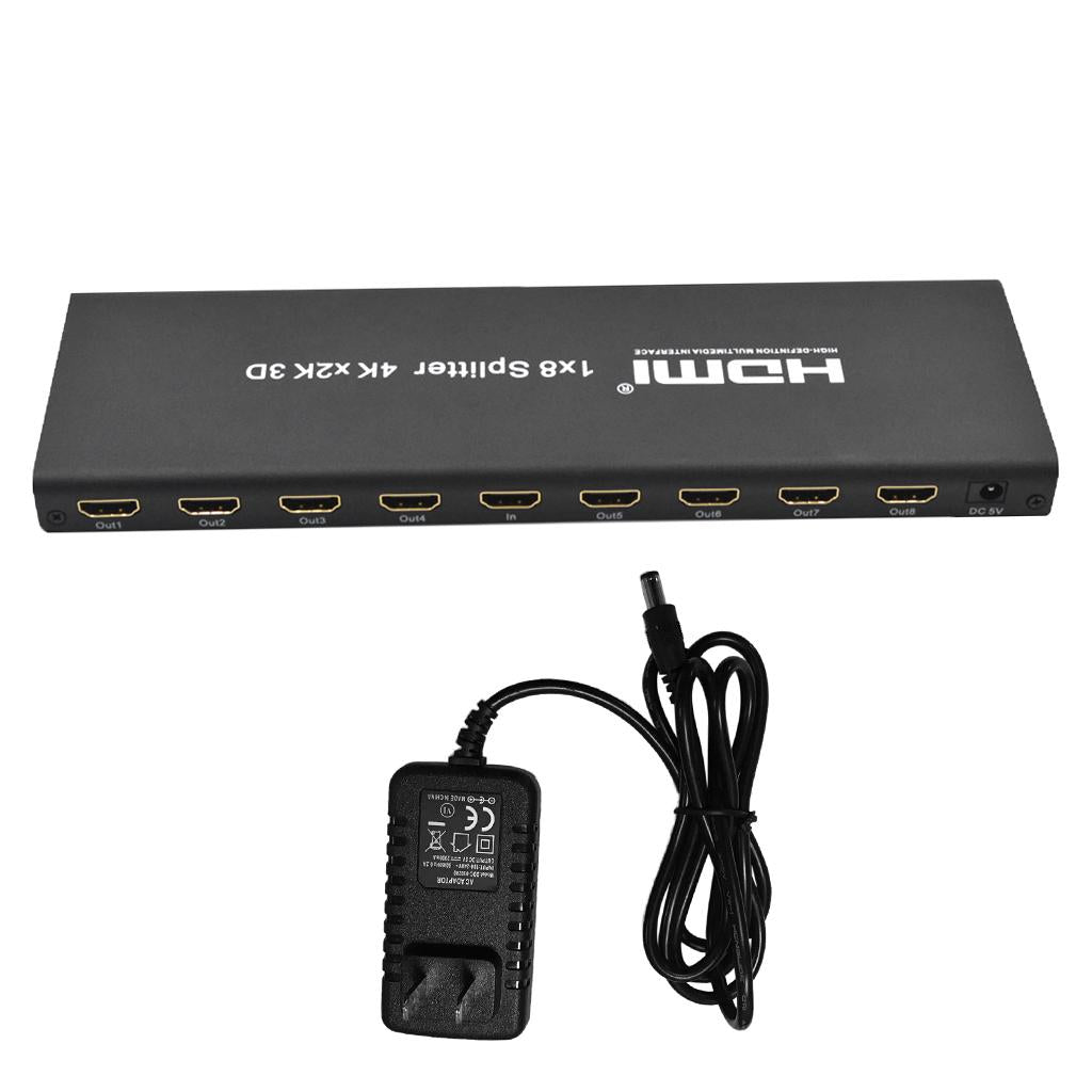 1Piece US Plug HDMI 1 In 8 Out 4K 2k 3D Splitter Switch Switcher Distributor