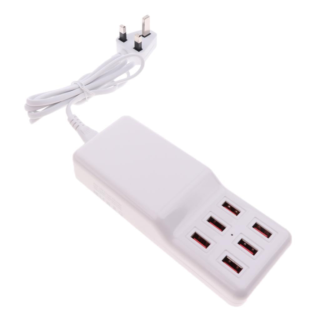 1x UK Plug High Speed 6 USB Ports USB Power Charge Adapter For Charging