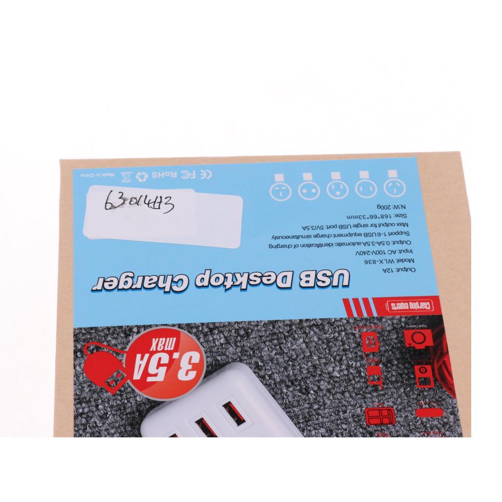 1x UK Plug High Speed 6 USB Ports USB Power Charge Adapter For Charging