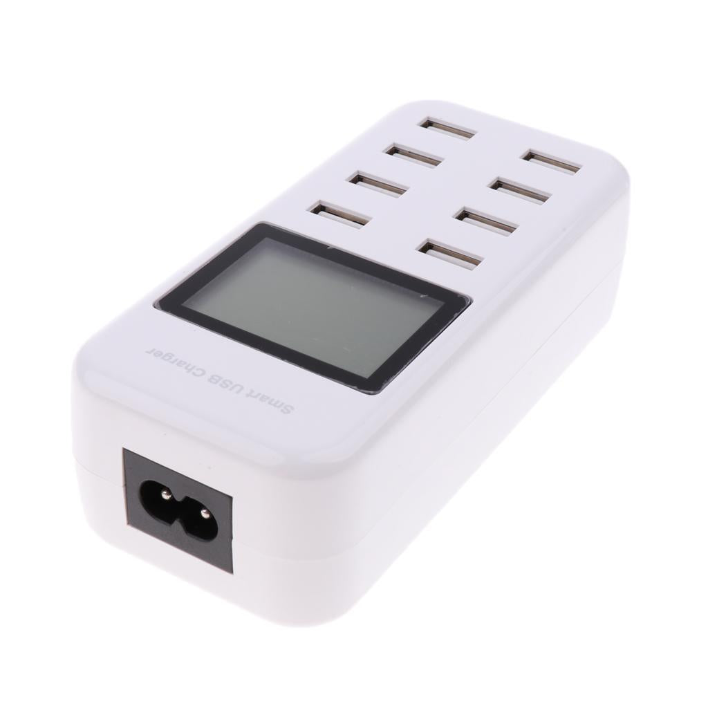 1X AU Plug High Speed 8 USB Ports USB Power Charge Adapter With LCD Screen