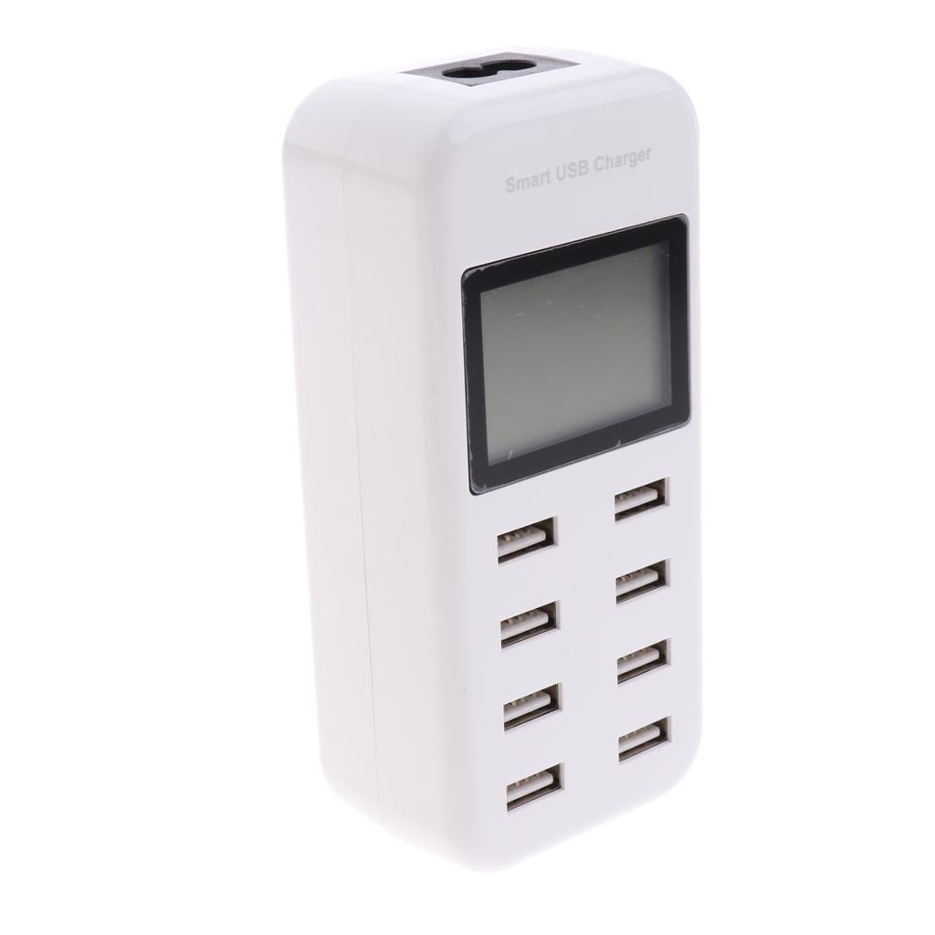 1X AU Plug High Speed 8 USB Ports USB Power Charge Adapter With LCD Screen