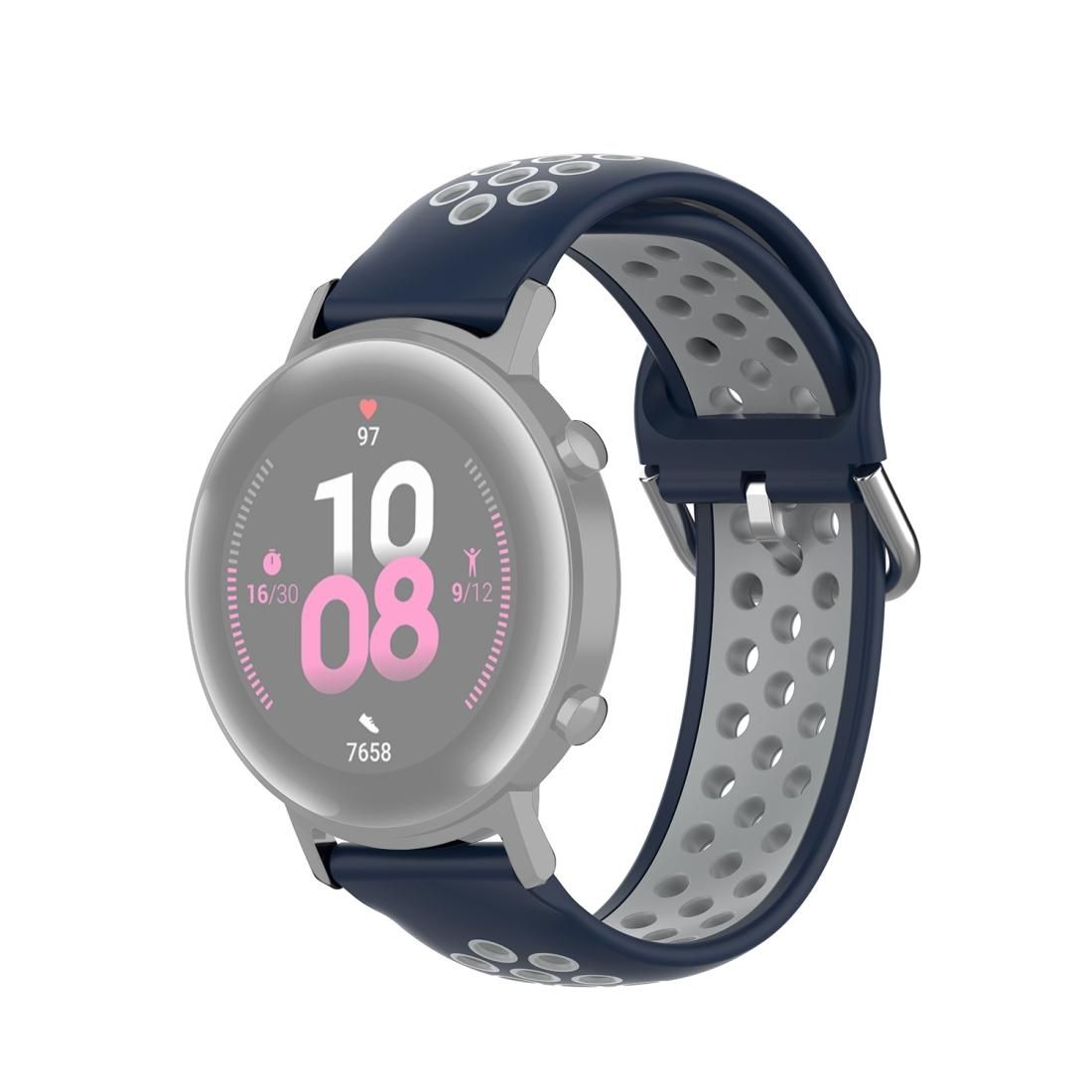 20mm Universal Sports Two Colors Silicone Replacement Strap Watchband (Midnight Blue Grey)