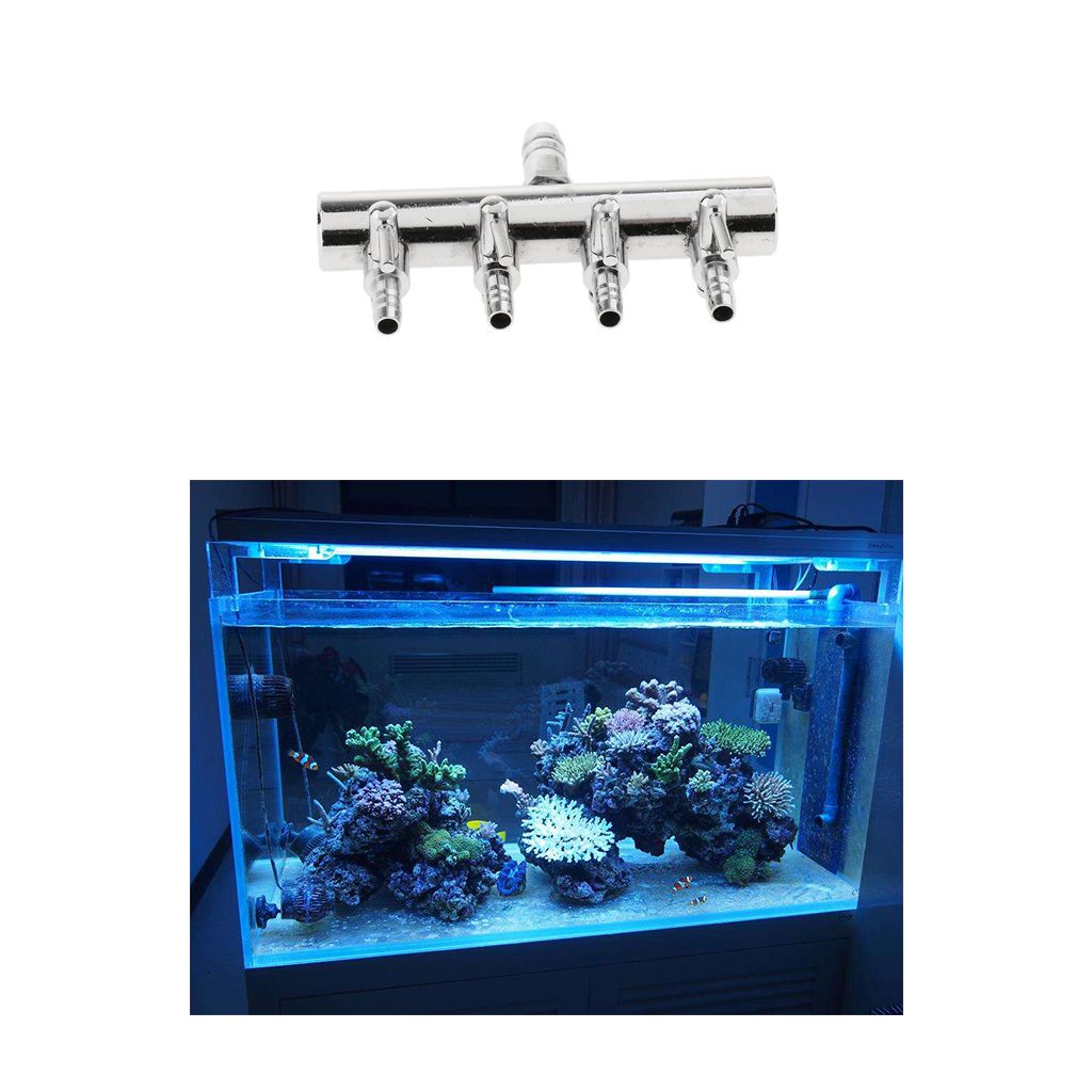 Stainless Steel Aquarium Fish Tank Air Flow Lever Control Valve 4 Way