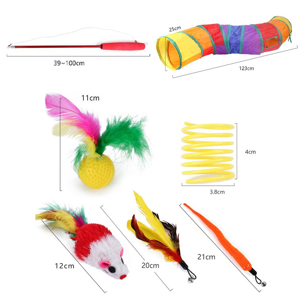 14Pcs/Set Cat Toy Set Rainbow Tunnel Mice Training Entertainment Toy Toy Set