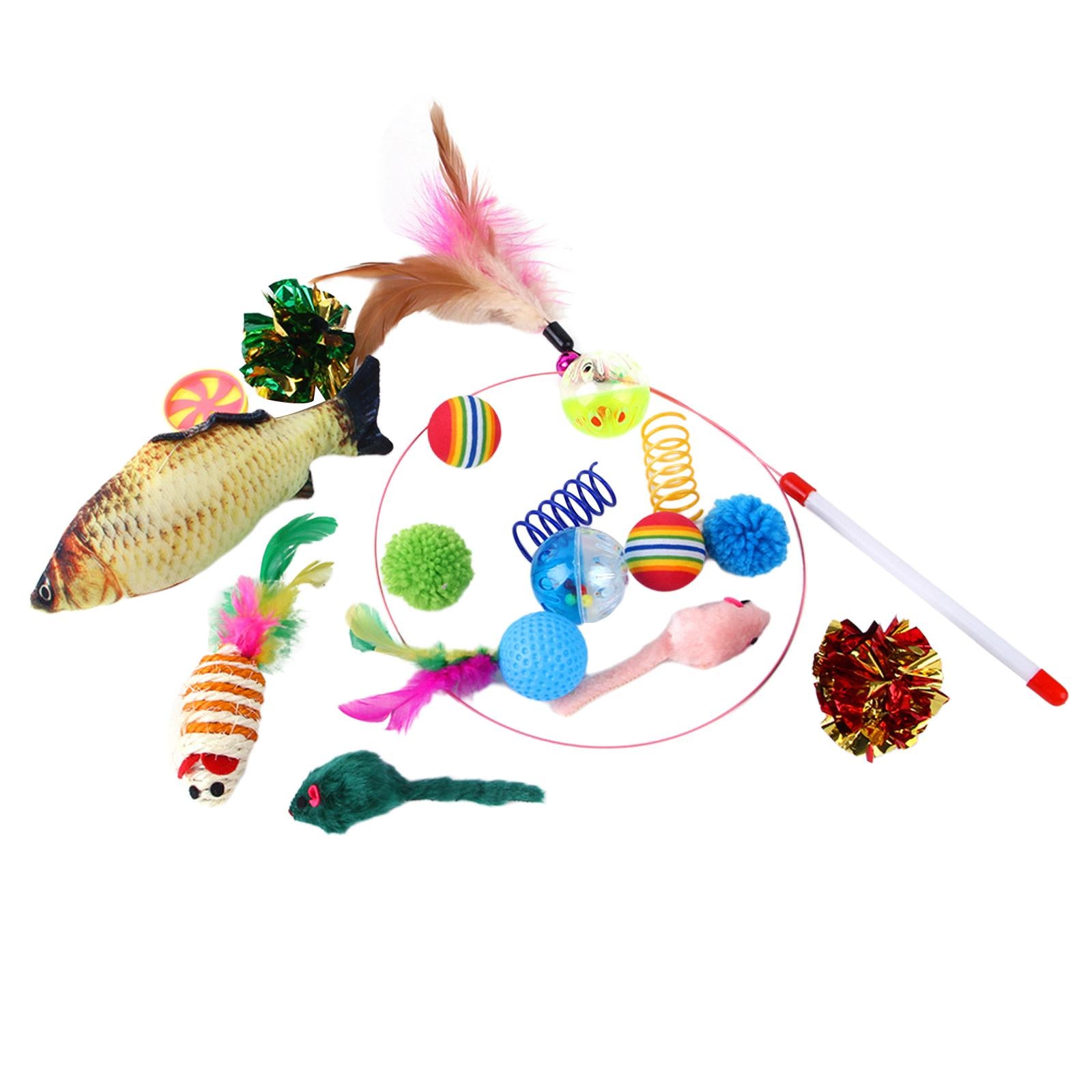 18Pieces Cat Kitten Toys Assortments Mice Kittens Rabbits Puppies Playing