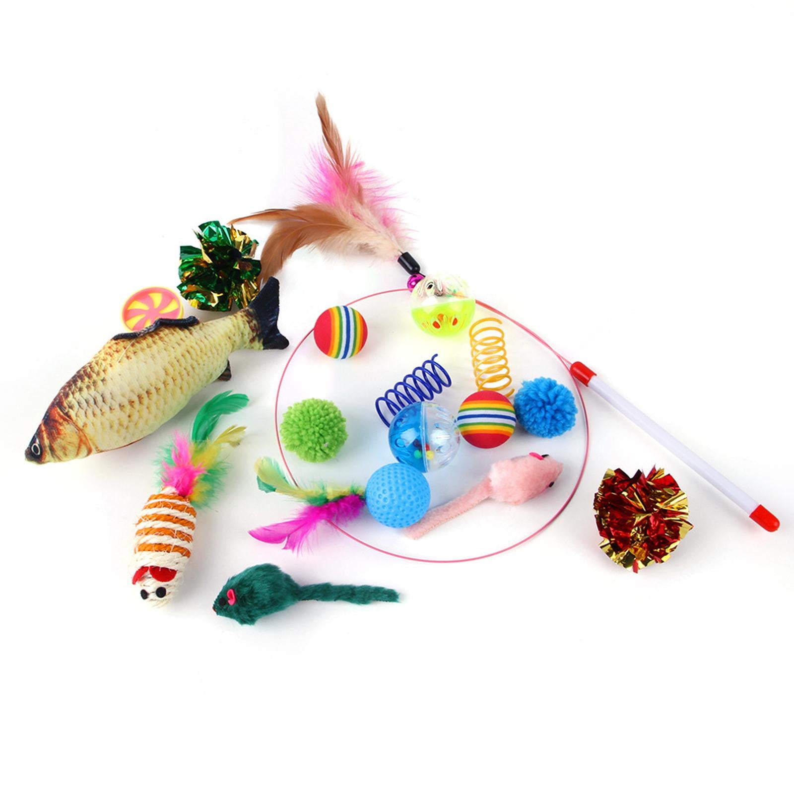 18Pieces Cat Kitten Toys Assortments Mice Kittens Rabbits Puppies Playing