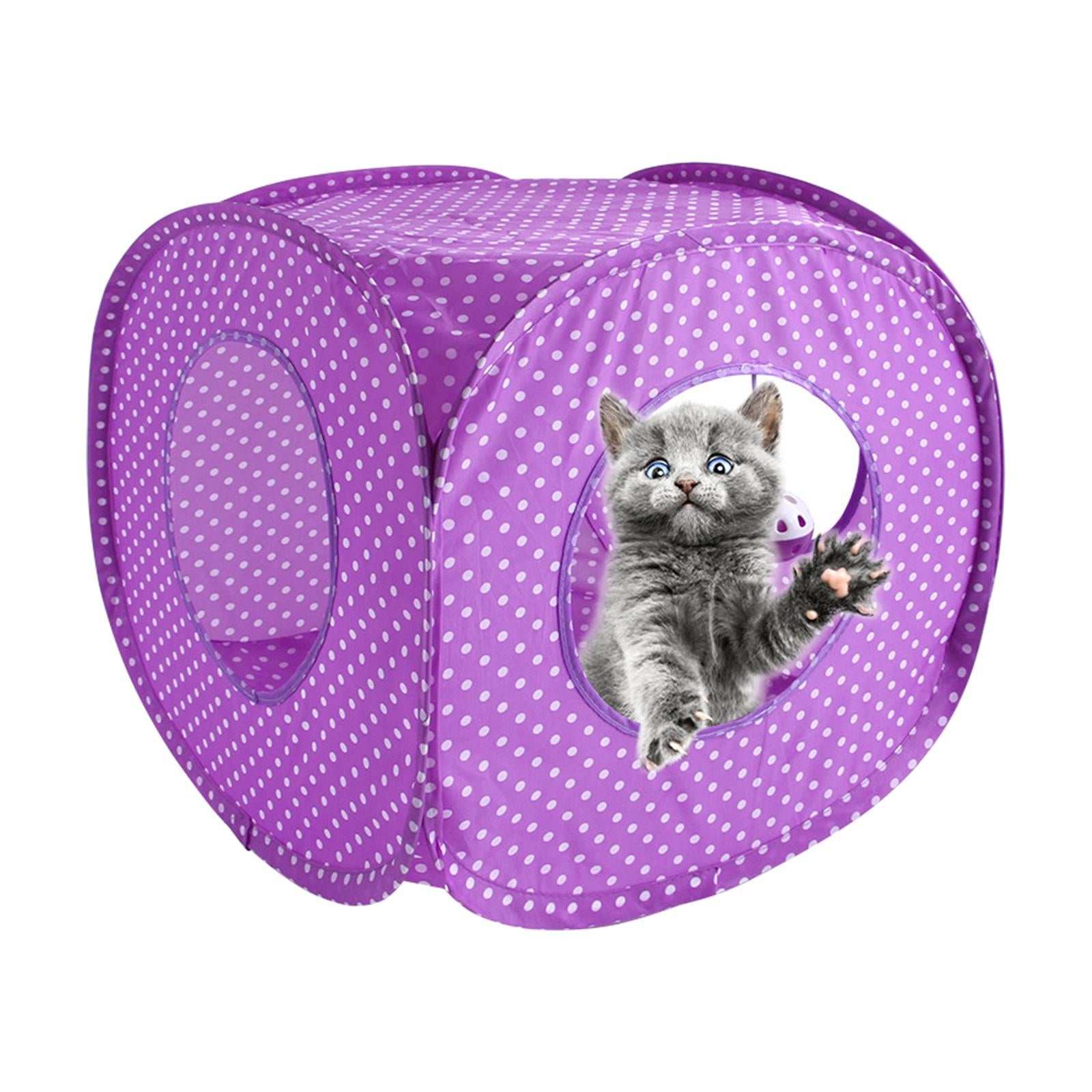 15Pcs Cat Toys Set Pet Feather Toy Teaser Wand Small Animals Bell Ball Purple Dot