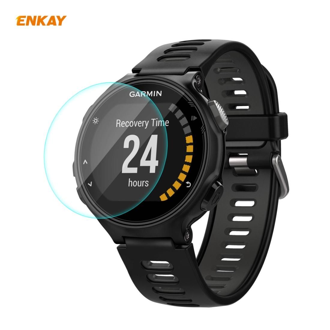 For Garmin Forerunner 735 / 735XT ENKAY Hat-Prince 0.2mm 9H 2.15D Curved Edge Tempered Glass Screen Protector  Watch Film