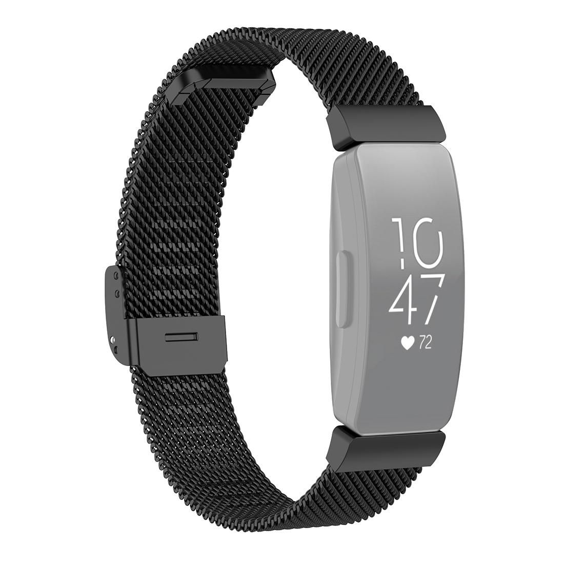 Stainless Steel Metal Mesh Wrist Strap Watch Band for Fitbit Inspire / Inspire HR / Ace 2, Size: L (Black)
